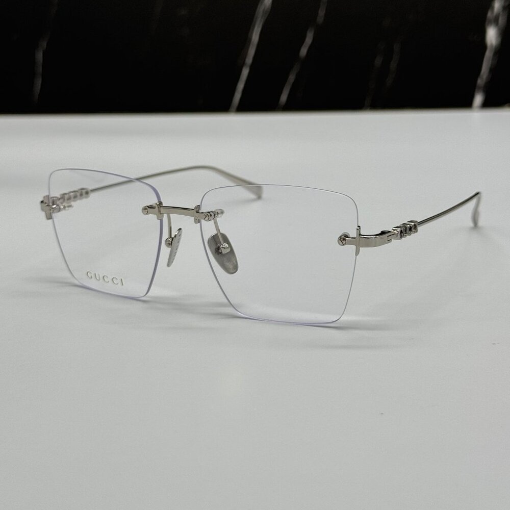 NEW GUCCI EYEGLASSES SILVER WOMEN EYEWEAR GUCCI GG1938O 002 - Picture 3 of 10